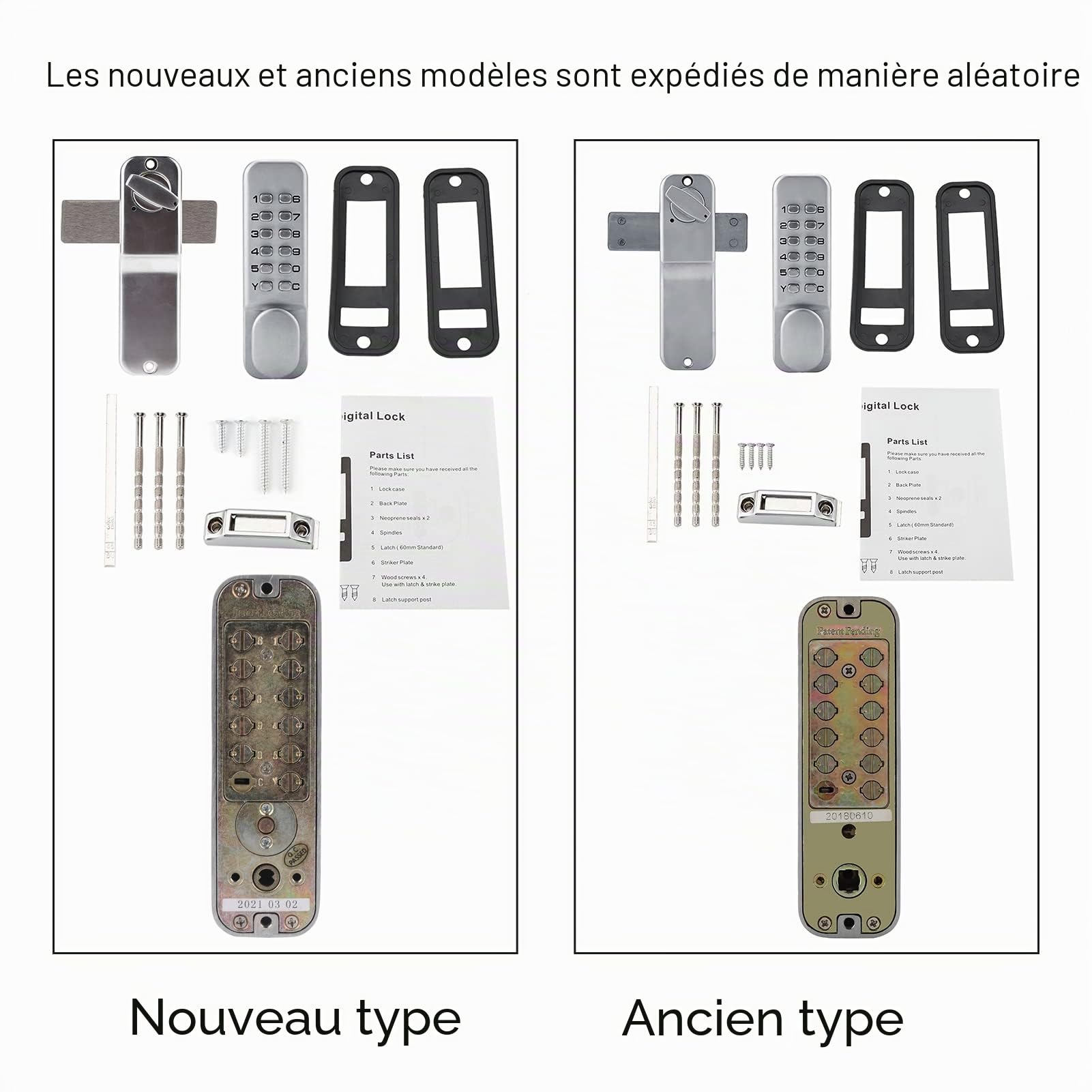 Cadenas à code numérique, serrure de porte, combinaison de codes à 11 chiffres, sécurité avec boucle et plaque arrière à double fonction