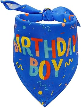 Dog Birthday Bandana,Birthday Dog Bandana Boy Triangle Scarf Triangle Dog Scarfs Bandanas for Small Medium Dogs Pets Birthday Party Supplies Blue
