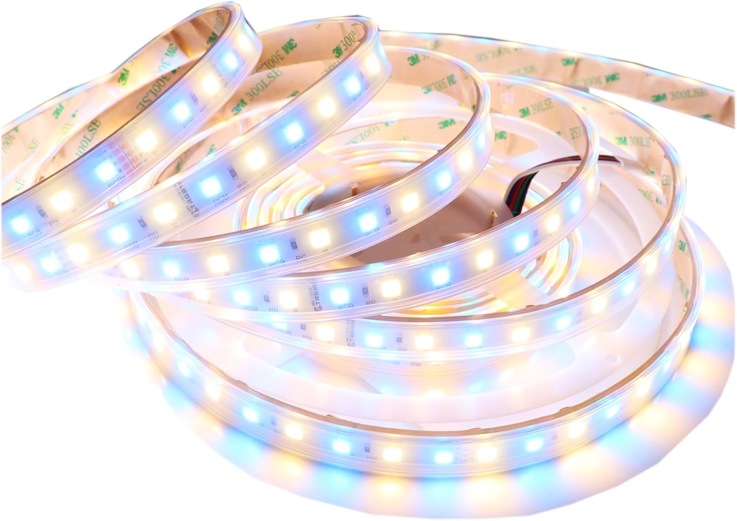 RGB+Warm White LED Strip Lights SMD 5050 2800K-3200K RGBW DC 24V 360LEDs 16.4Ft Color Changing RGB LED Tape Light Outdoor Waterproof IP67 for Room Party Holiday LED Lighting
