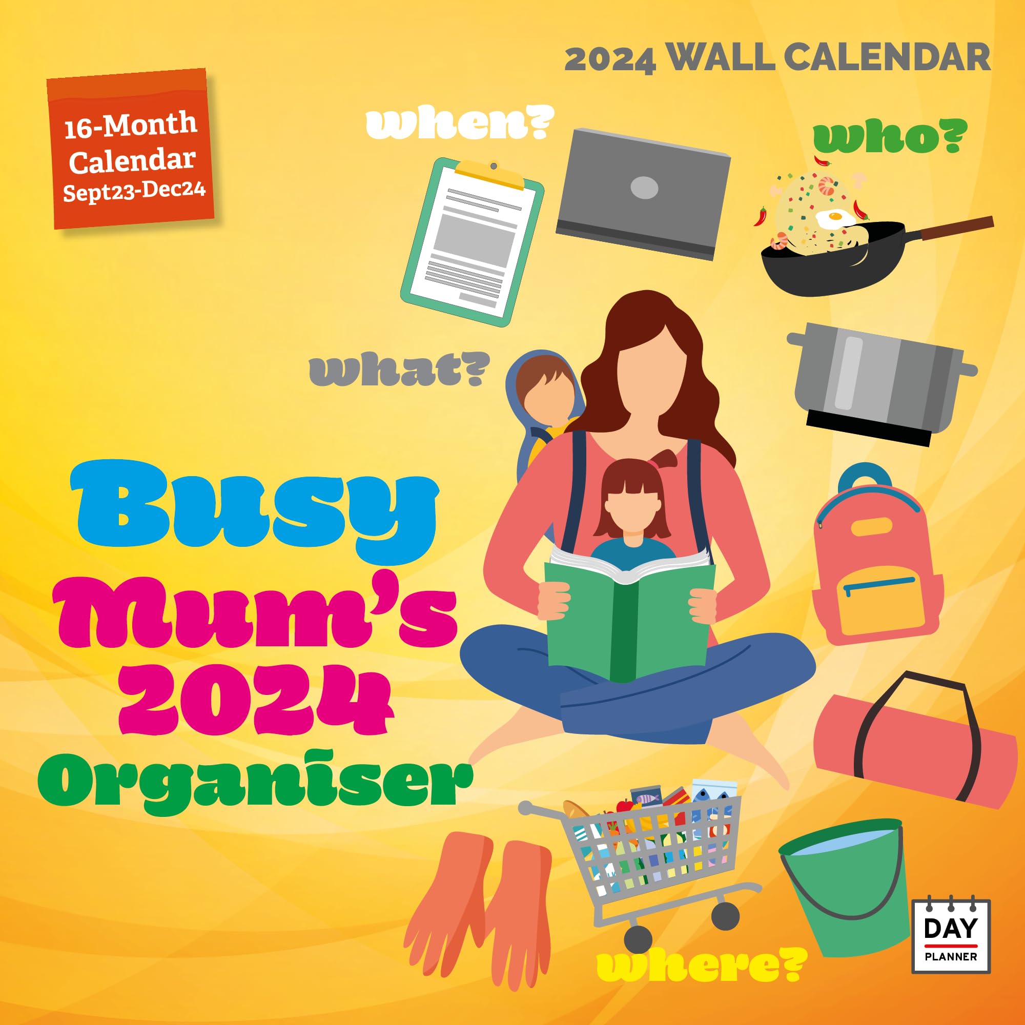 Generic Busy Mum's Family Organiser Calendar 2024 | Square Wall Calendar | 12 Months | Dayplanner Publishing