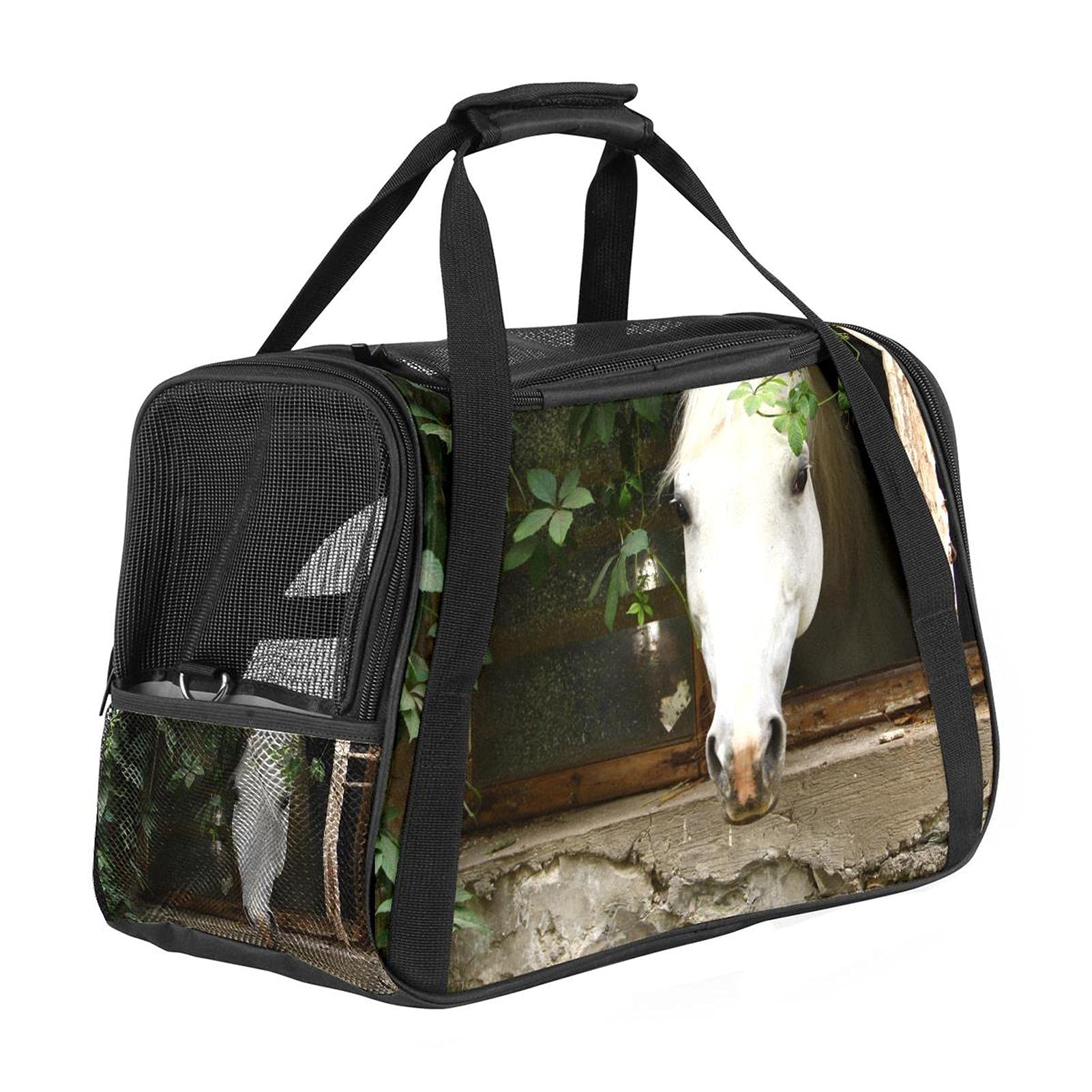 Sac de transport pour animal domestique cabine avion anti stress imprimé cheval