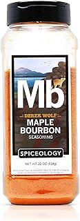 Spiceology & Derek Wolf - Maple Bourbon Seasoning - Sweet & Smoky Barbeque Rubs, Seasonings and Spice Blends - Use On: Ribs, Pork Shoulder, Beef, Bacon, Chicken Wings, Popcorn, Scallops or Duck Breast - 22 oz