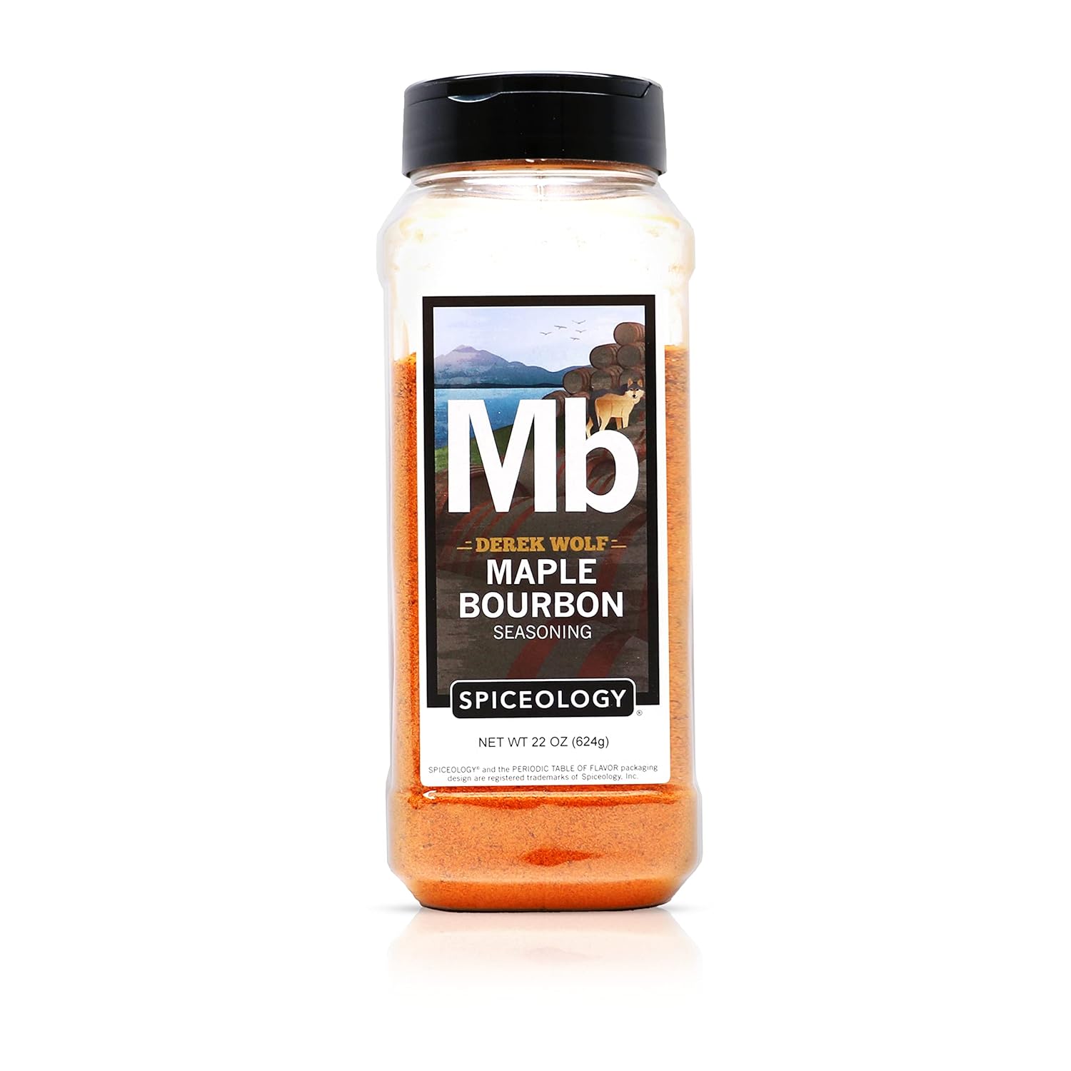 Spiceology & Derek Wolf - Maple Bourbon Seasoning - Sweet & Smoky Barbeque Rubs, Seasonings and Spice Blends - Use On: Ribs, Pork Shoulder, Beef, Bacon, Chicken Wings, Popcorn, Scallops or Duck Breast - 22 oz