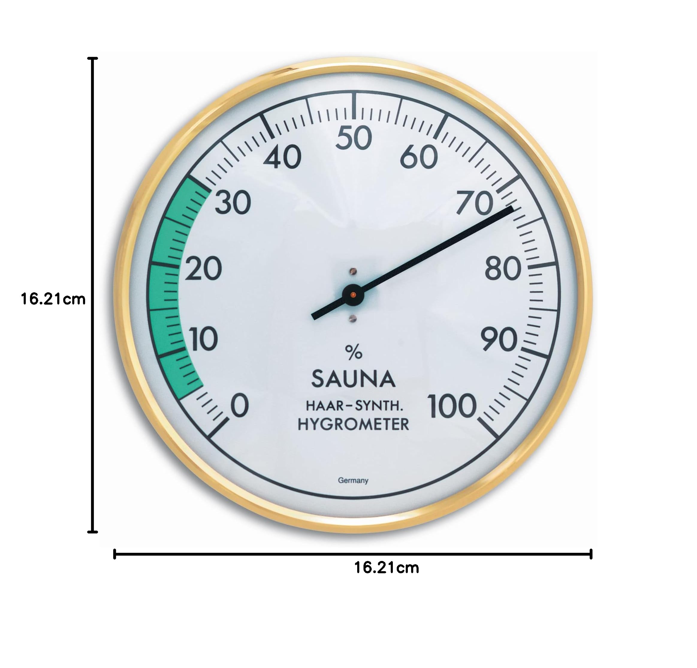 TFA Dostmann Analog Sauna Thermohygrometer with Metal Ring