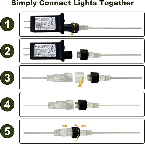 Miniatura 7 de Paquete de 2 tiras de luces de Navidad conectables multicolor, 210 pies, 600 luces LED de Navidad para exterioresinteriores, luces de árbol de