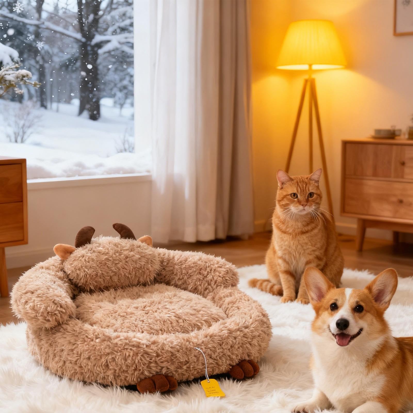 Cuccia Per Gatti Tunnel Della Casa Accogliente Per Il Sonno | Cuccia Riscaldata per da Interno Per Animali Domestici Interno Esterno Natale Inverno Casa Viaggio Camera Da Balcone