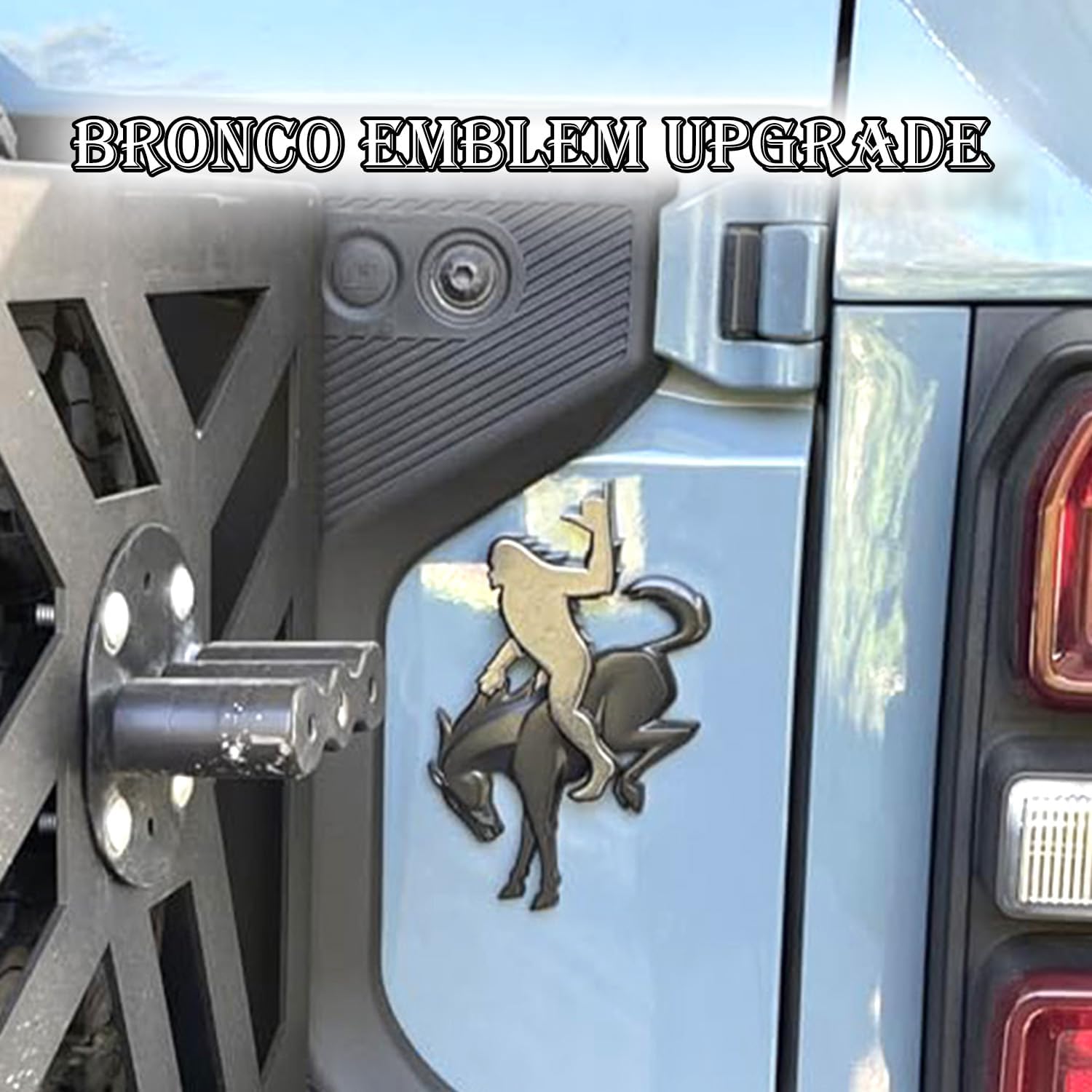 Add-A-Sasquatch Emblem for Bronco, 3x4 Inch, Off-Road Decal with 3M Adhesive, Custom Vehicle Accessory (Black Metallic2)