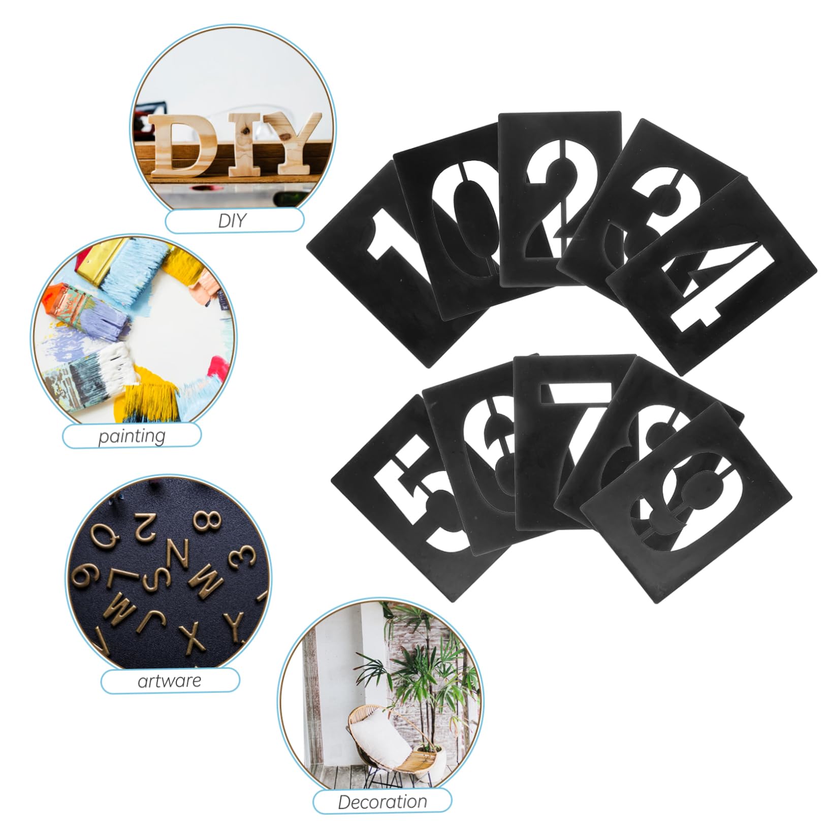 Gadpiparty 3 Set Stencil Riutilizzabili per Indirizzi e Decorazioni Te Facili Usare e Leggeri