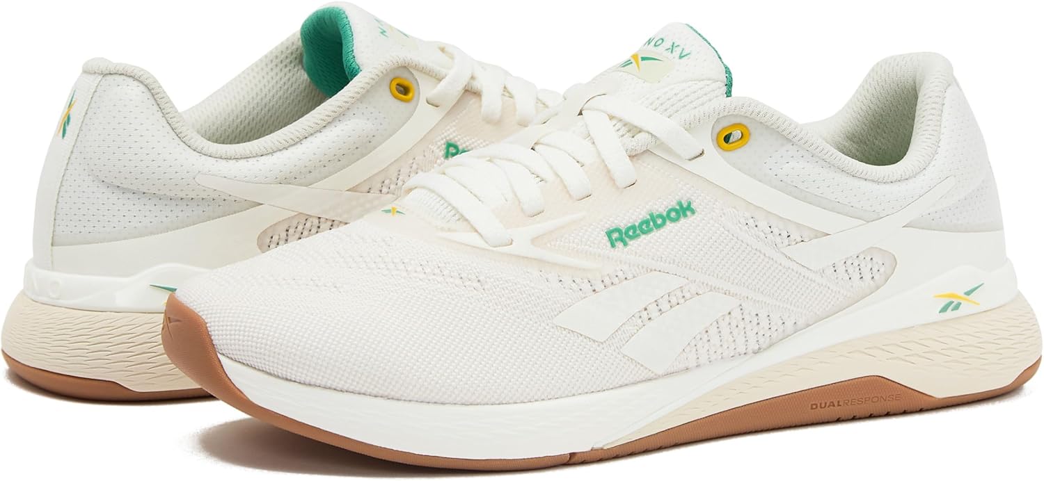 Reebok Nano X5 Sneakers for Women, Cross Training Gym Walking Shoes Women, Chalk/Alabaster/Upgrade Green, 8.5 - Image 6