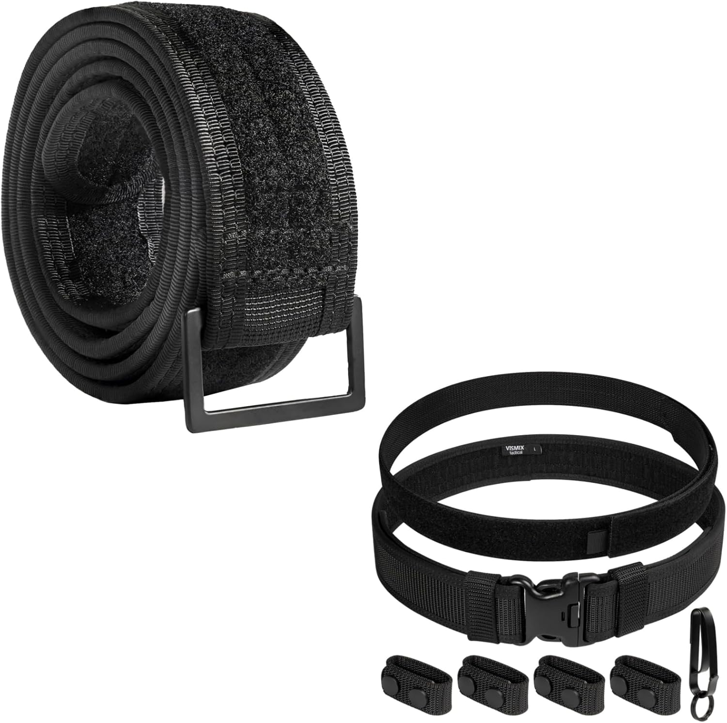 VISMIX Inner/EDC Belt 1.5" Loop Liner Inner Belt & Nylon Duty Belt 2" Hook Lining Outer Belt with Loop Inner Belt