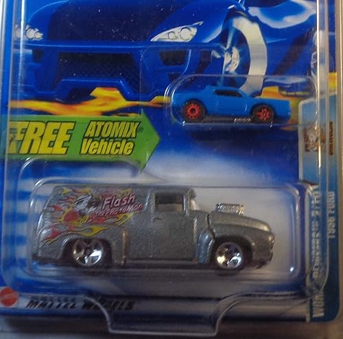 Miniatura 2 de Hot Wheels 2003 Work Crewsers 1956 Ford SILVER Atomix 210 # 145 Escala 164