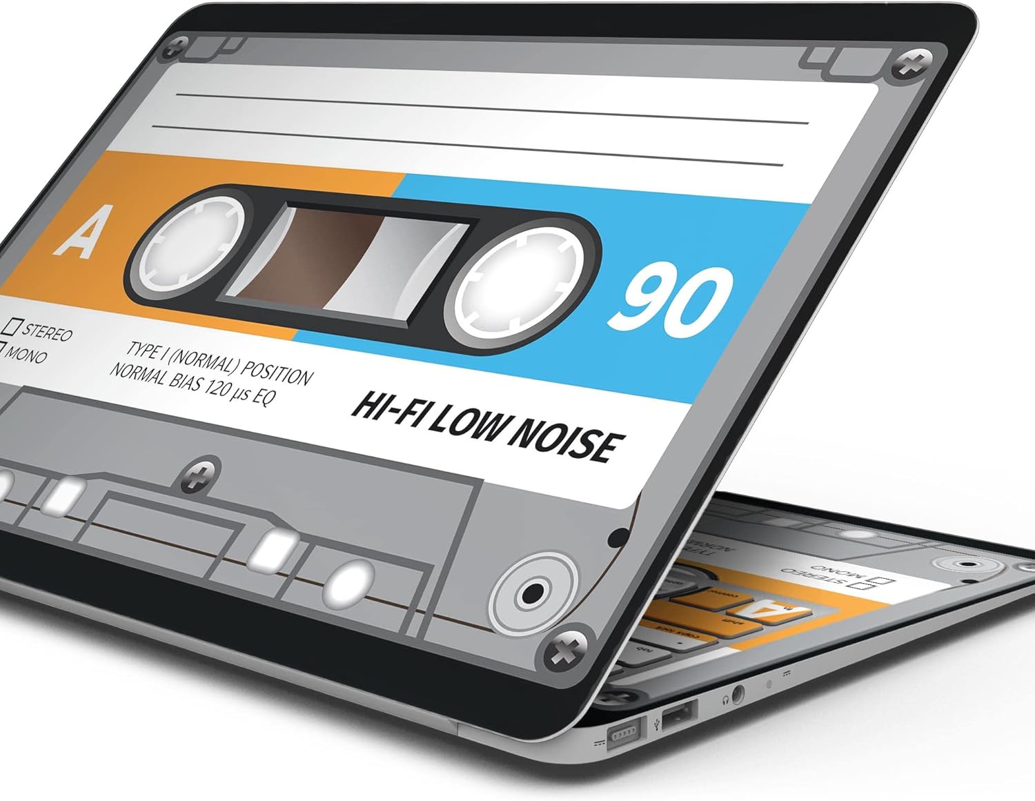 DesignSkinz - Retro Cassette Tape V7 - Full-Body Wrap Protective Decal Skin Kit Compatible with MacBook 13" Pro M1 (A2338)