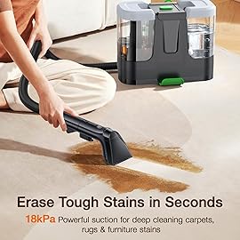 LABIGO Electric Spin Scrubber, Bathroom Cleaner with 4 Replaceable Brush Heads and Adjustable Extension Handle, Cleaning Tool for Bathroom Floor Tile
