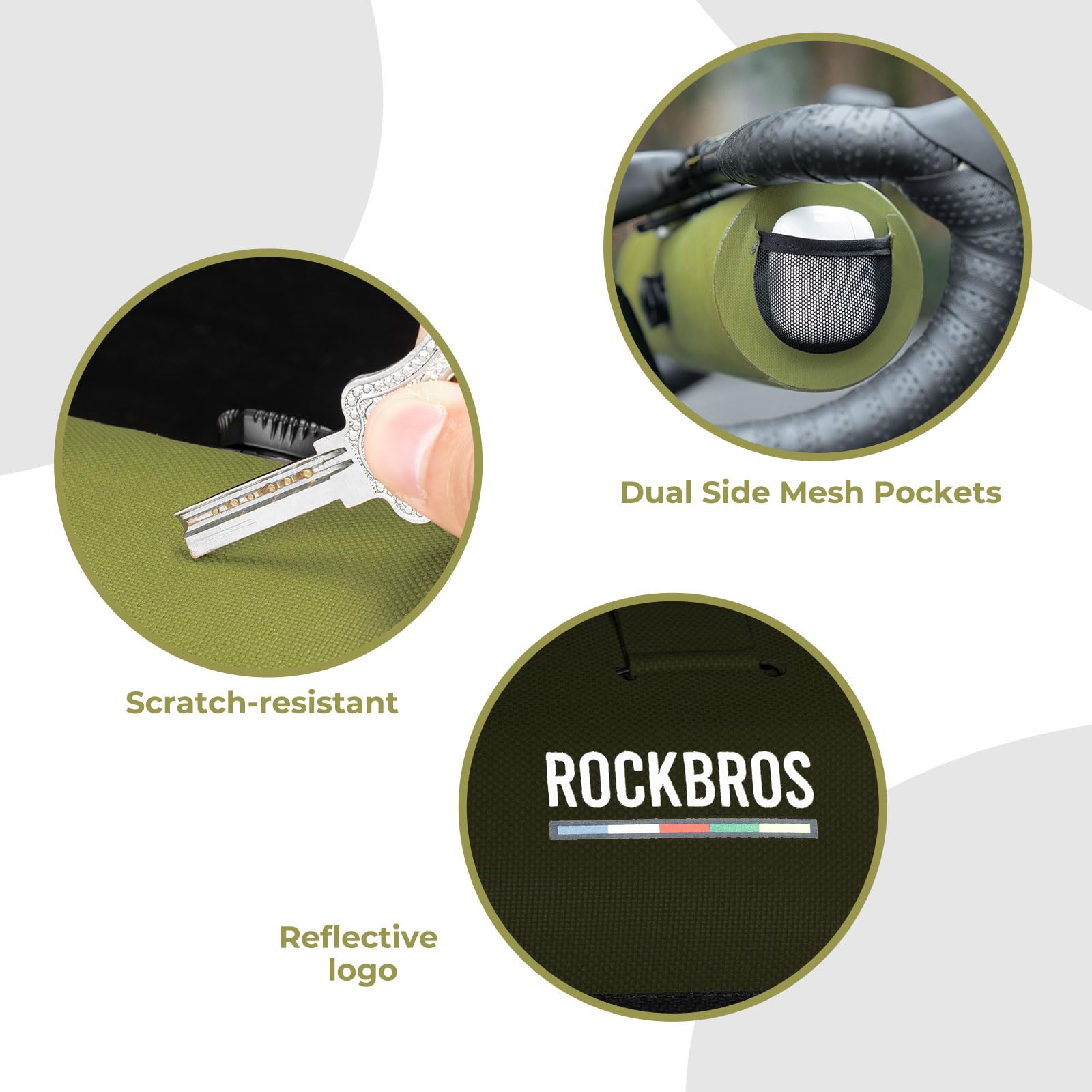 ROCKBROS Road to Sky Bolsa para Manillar de Bicicleta 2L Impermeable, Bolsa Delantera para Bicicleta Montaña Carretera MTB Verde