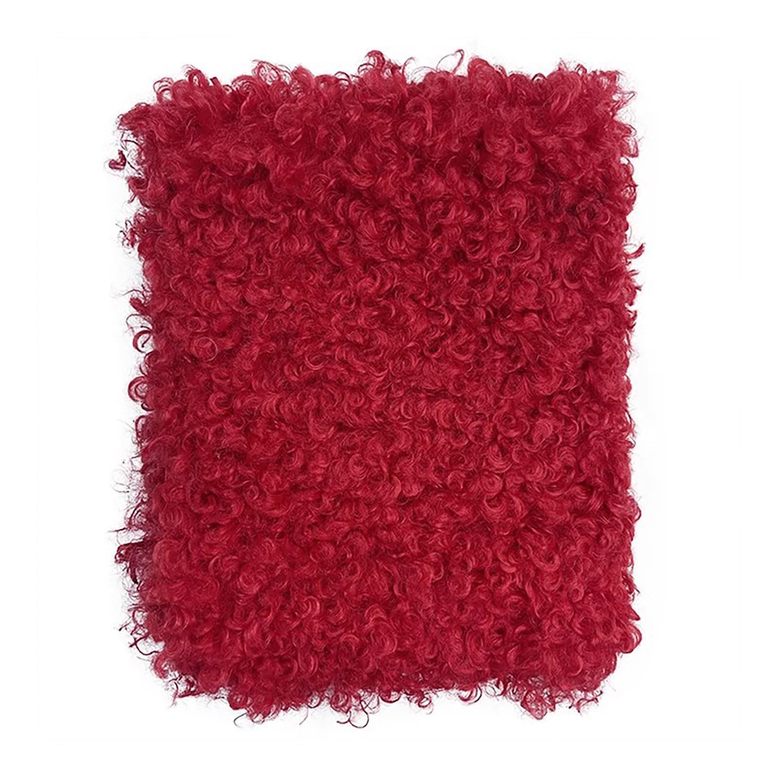 Thick Curly Faux Fur Fabric Sherpa Fleece Fabric for Lambskin Thermal Lined Material Sewing DIY Craft Material Blanket Hat Coats(Size:1.5 * 1m,Color:red)