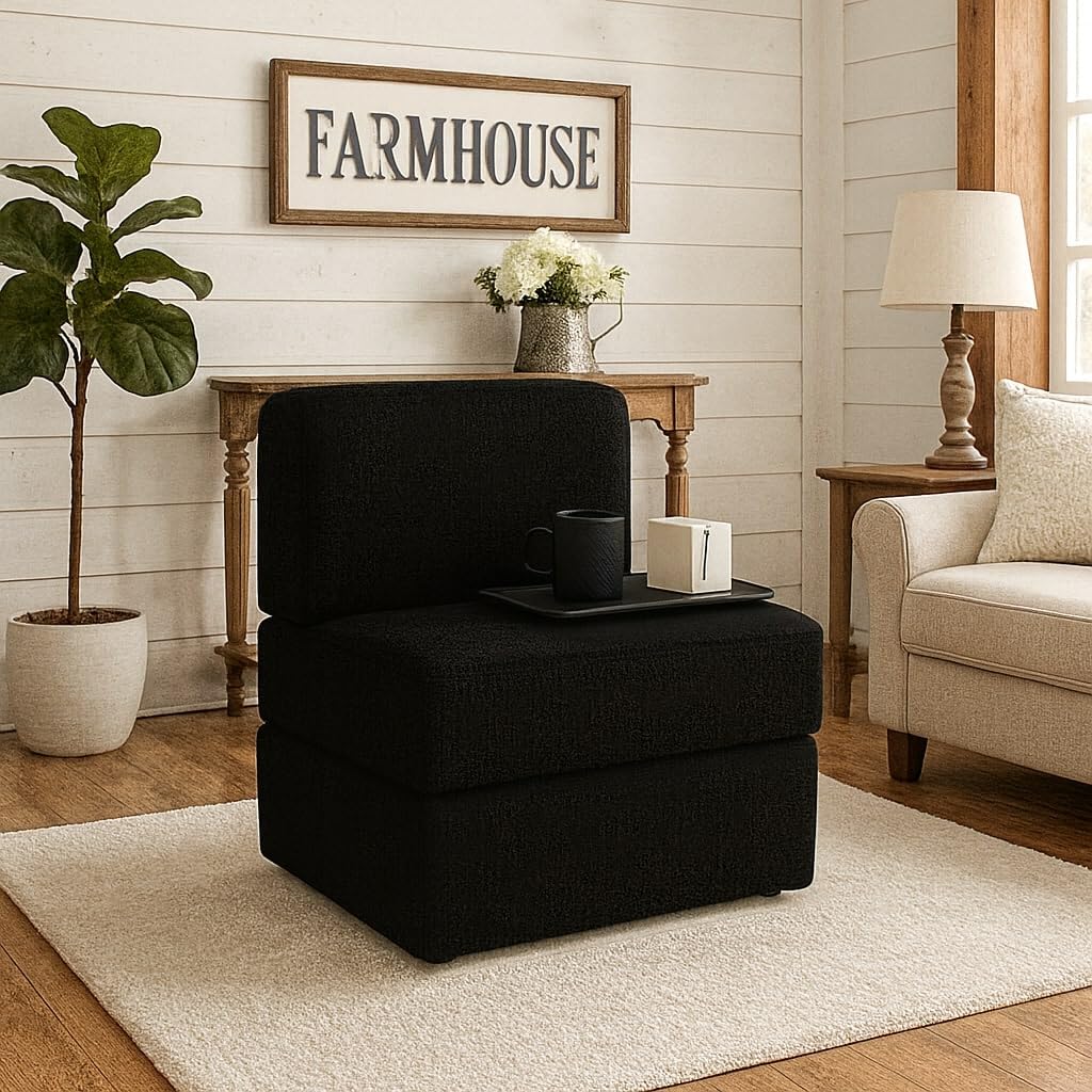 PUM PUM EPE Foam Sofa Cum Bed – 24 Inch Wide, Foldable & Lightweight 2-in-1 Couch Bed for Living Room, Bedroom & Office | Compact & Space-Saving Furniture (Black)-image-27