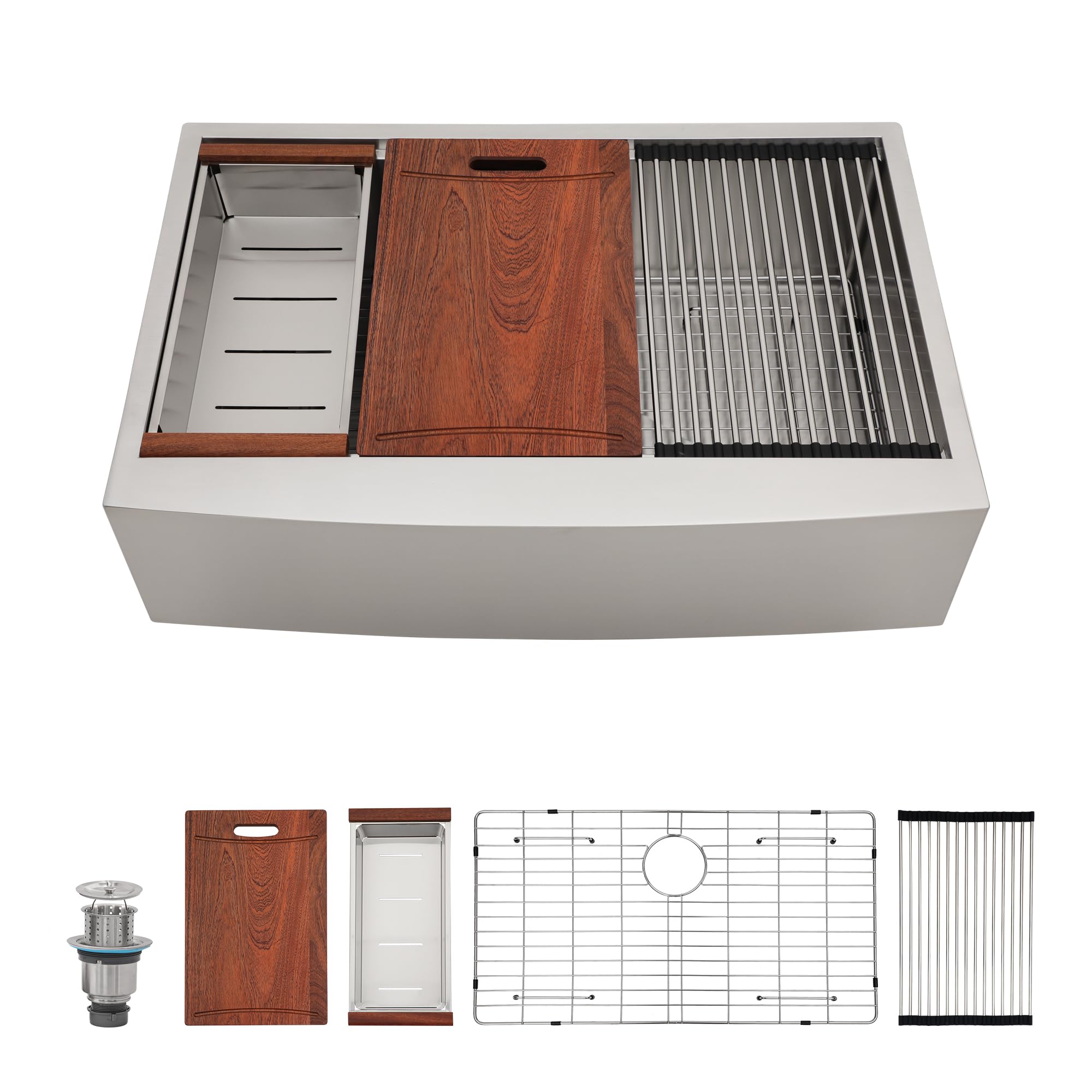 30 Drop In Farmhouse Sink -SOMRXO 30 Inch Topmount Drop In Stainless Steel Workstation Farmhouse Apron Front Kitchen Sink 16 Gauge Flat Ledge Workstation Single Bowl Farm Sink