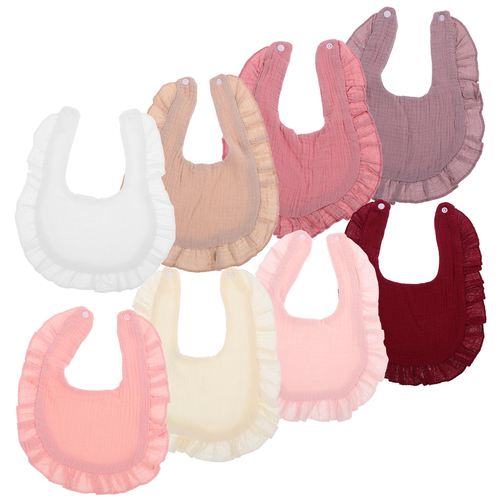 8 piezas Baberos para Bebés Algodón Alta Absorción para Dentición y Babear Niñas