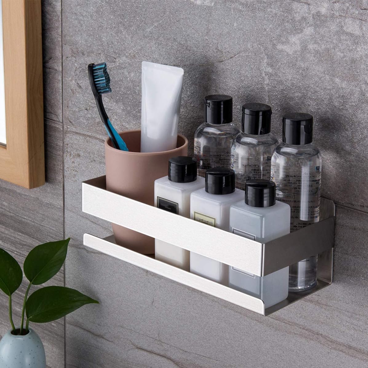 jojofuny Acero Inoxidable Estante sin Perforar de Pared para Cocina y Baño