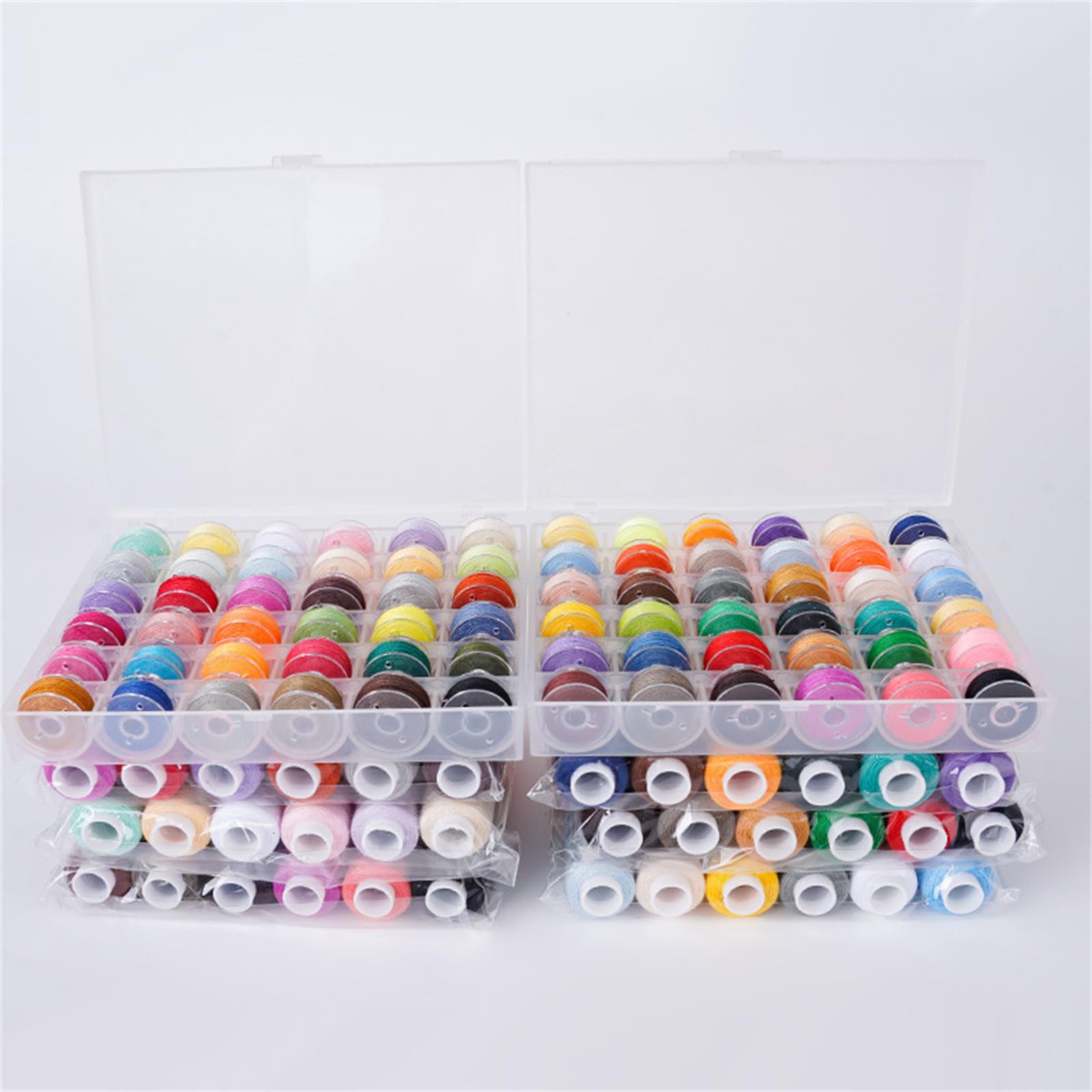 Set di 36 bobine di filo da cucito in poliestere 36 colori preavvolte con scatola per cucire macchina da cucire
