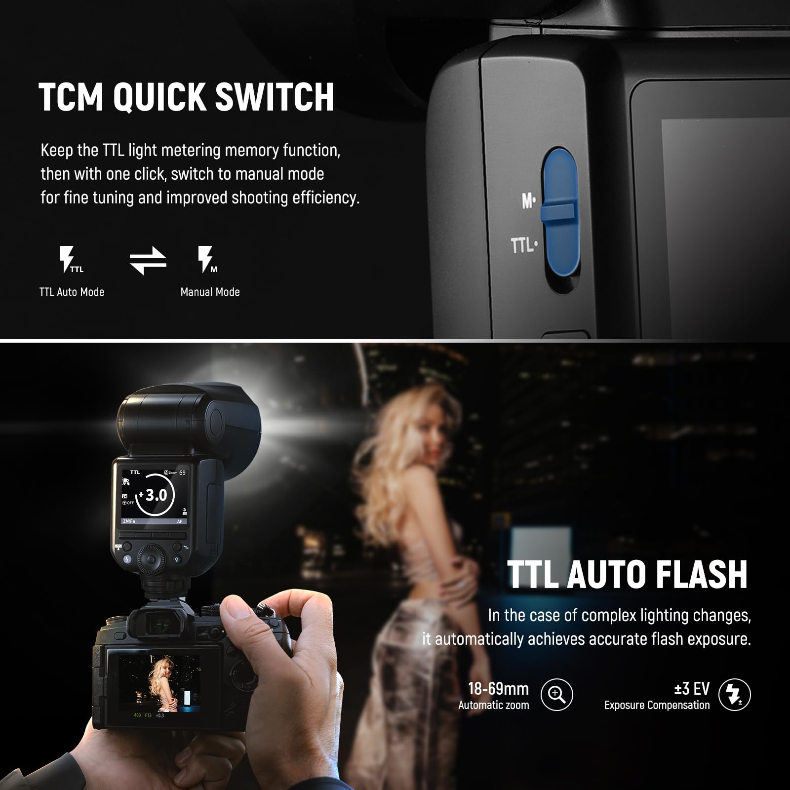 NEEWER Z2-F 2.4G TTL Camera Flash Speedlite Rotonda per Fujifilm, 76Ws HSS 1/8000s, Batteria 7.2V/3000mAh