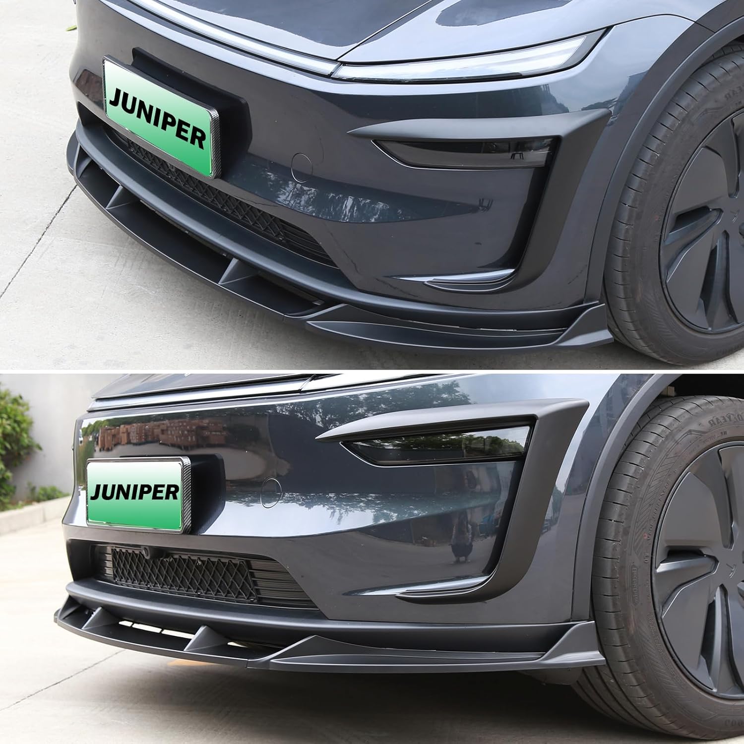 Fit Tesla Model Y Juniper Front Bumper Lip Kit Front Spoiler Wing Matte Black Splitter Trim Model Y Accessories 2025 2026 Juniper