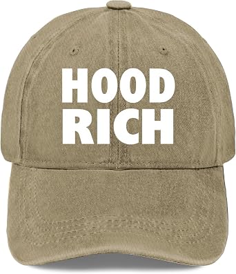 Hood Rich Graphic Hat Women Funny Dad Hats Funny Birthday Gifts for Men