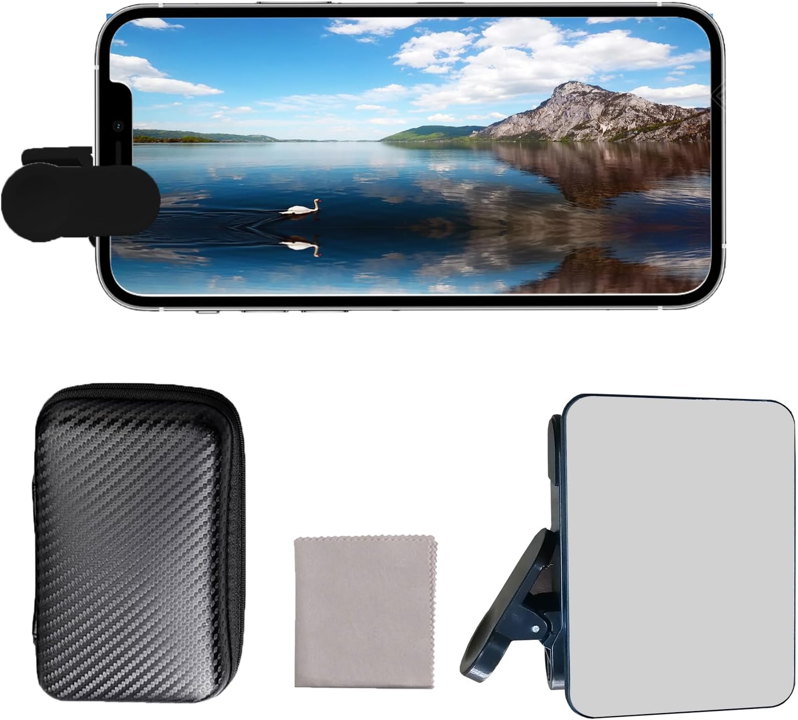 Smartphone Camera Mirror Reflection Clip Kit, 3rd Generation Adjustable Phone Mirror Reflection Camera Clip for Selfie/Video/TikTok, Perfect for Travel Photography, Camping Photo and ect