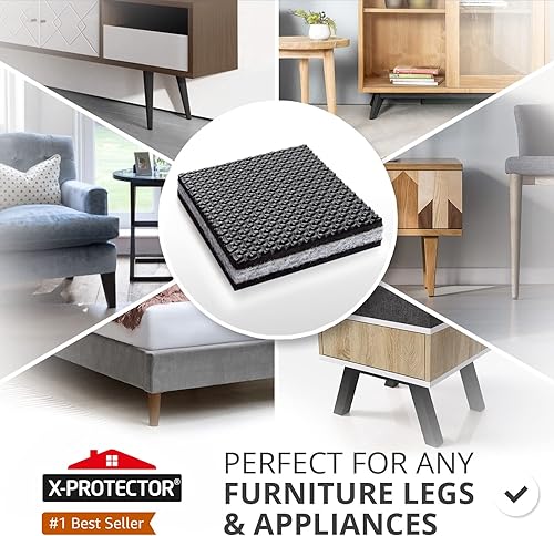 Miniatura 2 de X-PROTECTOR Almohadillas antideslizantes para muebles, 4 pinzas de muebles de primera calidad de 6 pulgadas. Los mejores pies de goma autoadhesivos