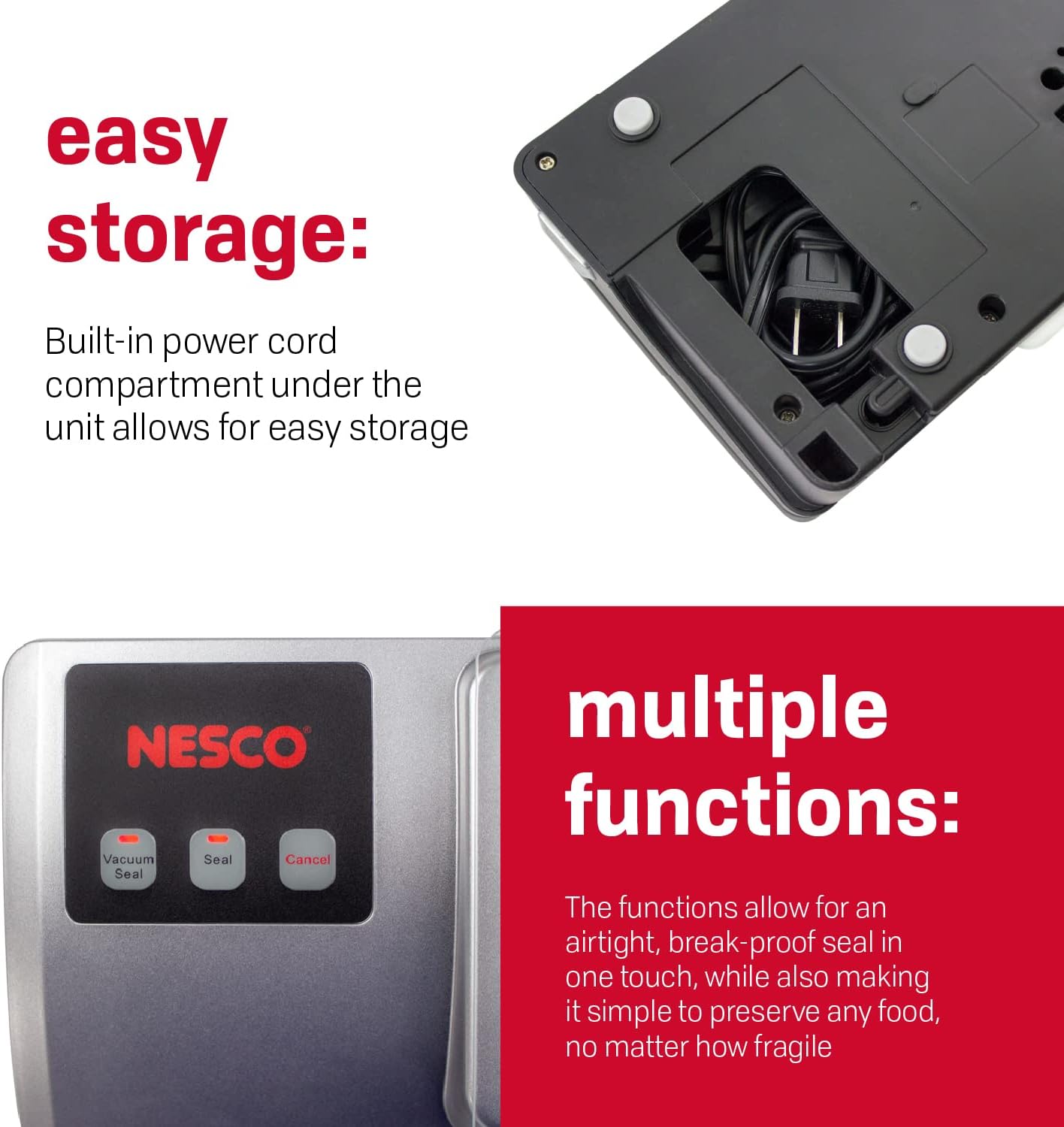 Nesco VSS01 Sellador automático al vacío de alimentos con báscula