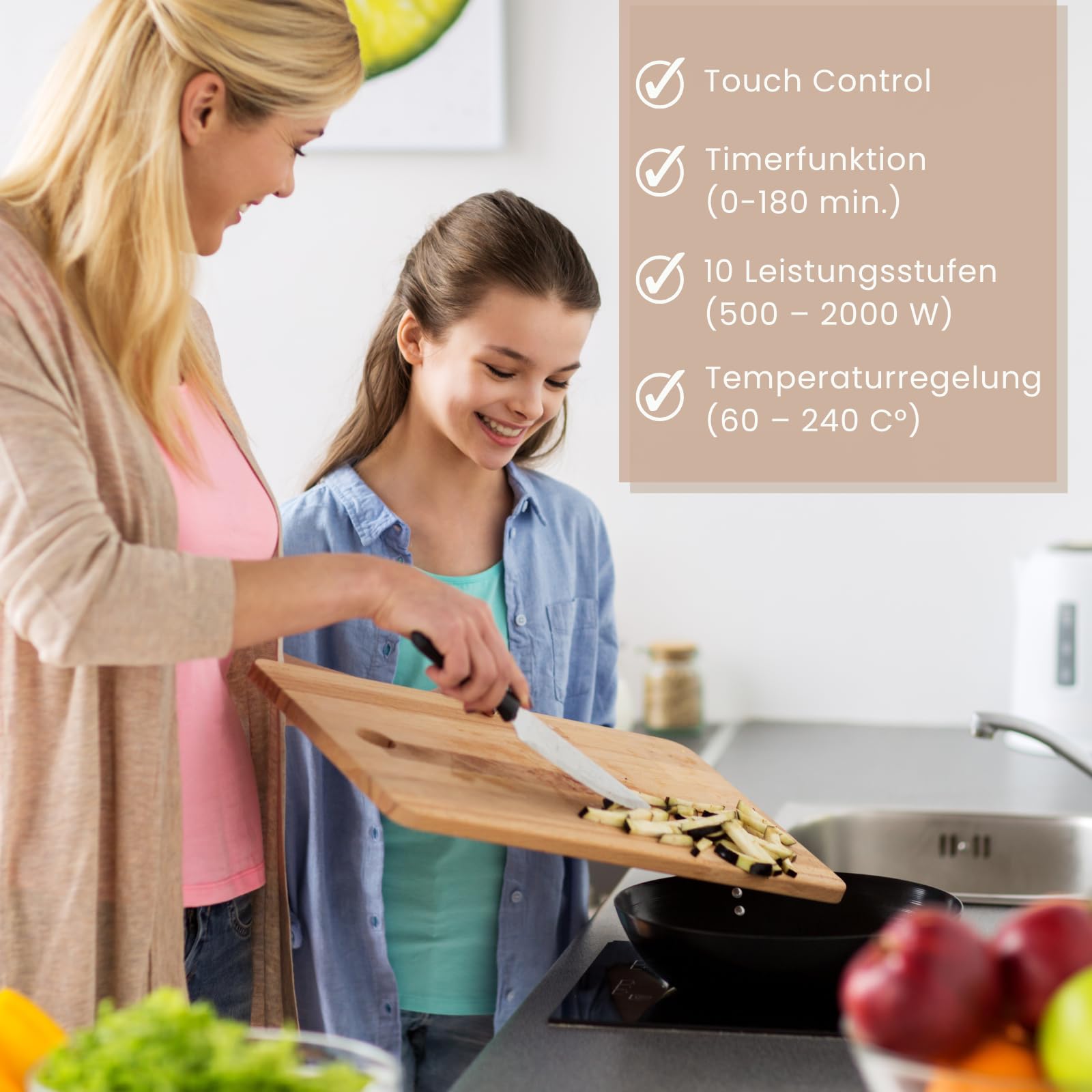 Steba IK 60 E Einbau-Induktionskochfeld 28 cm Glas-Keramik 10 Leistungsstufen Touch Control 2000 Watt