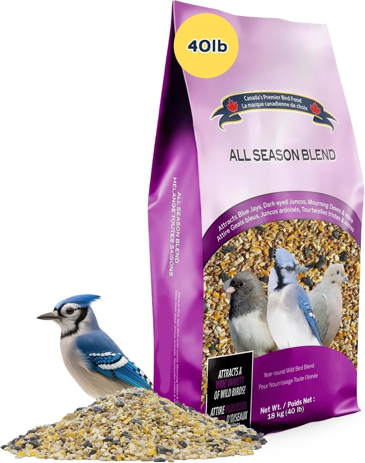 Wild Bird Food Black Oil Sunflower Bird Seed, 35.3 Pounds - for Northern Cardinals, Blue Jays and Hairy Woodpeckers - Ideal for Outside Feeders