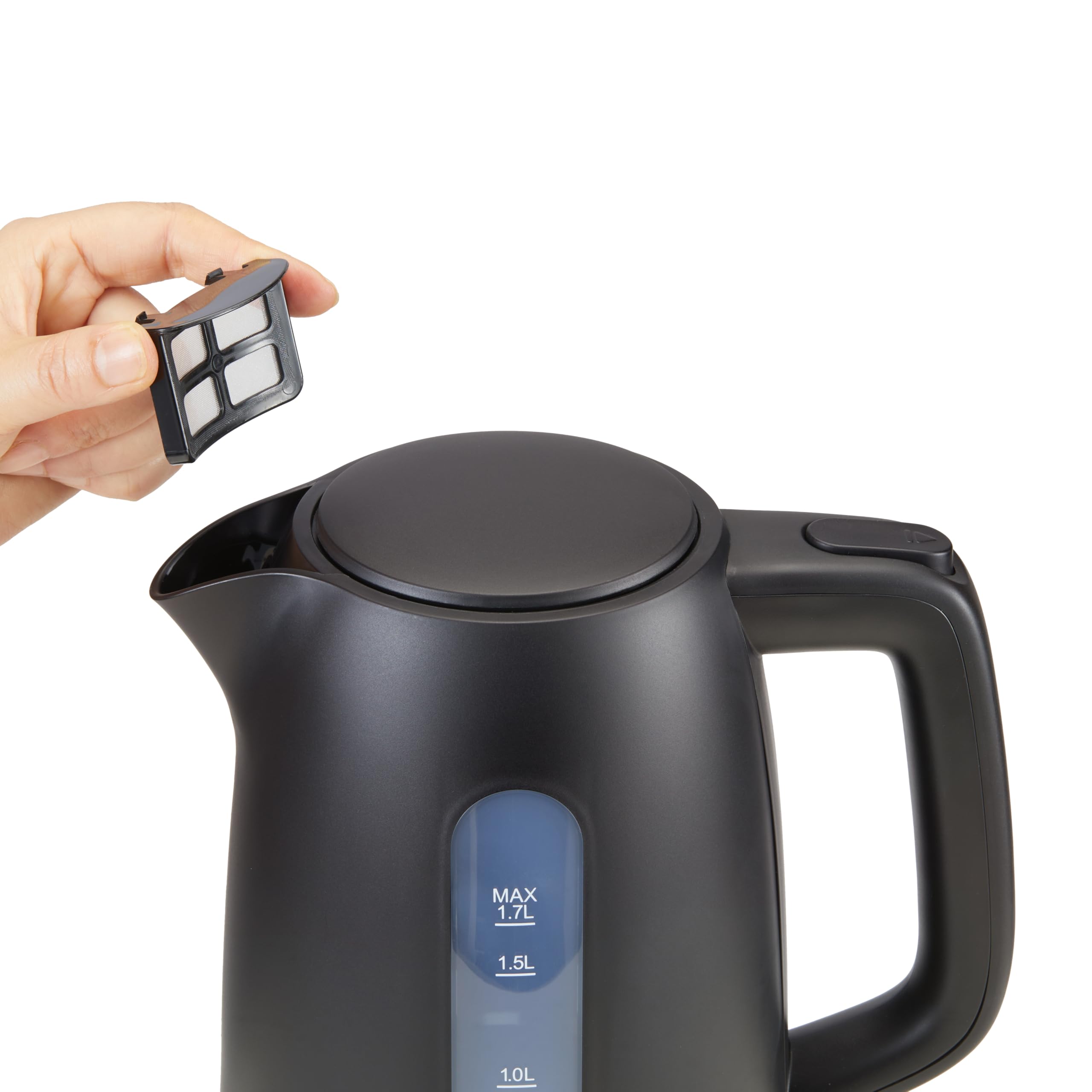 Amazon Basics Bouilloire Électrique 1,7L 2200W Sans BPA Base 360° Noir Mat