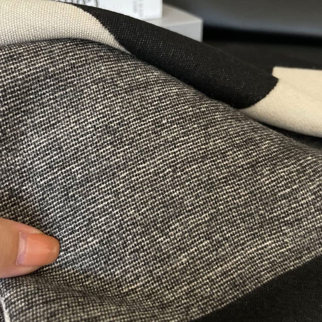 Szalik Zimowy Imitacja CashMere Scarf Retro Szaliki w kratę Kobiety Jesień i Zima Zagrubienie Ciepłe Fashion Wrap CHALL Dual-używać szaliki Szalik Szal(Black)