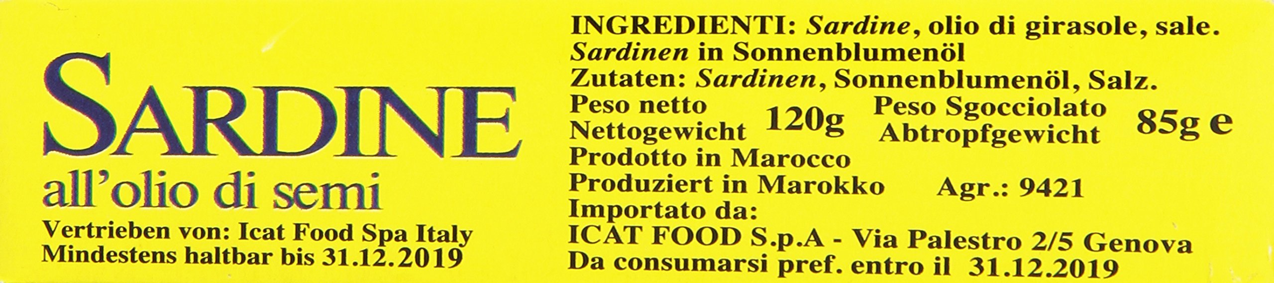 Ocean - Sardine, All'Olio Di Semi - 10 pezzi da 120 g [1200 g]