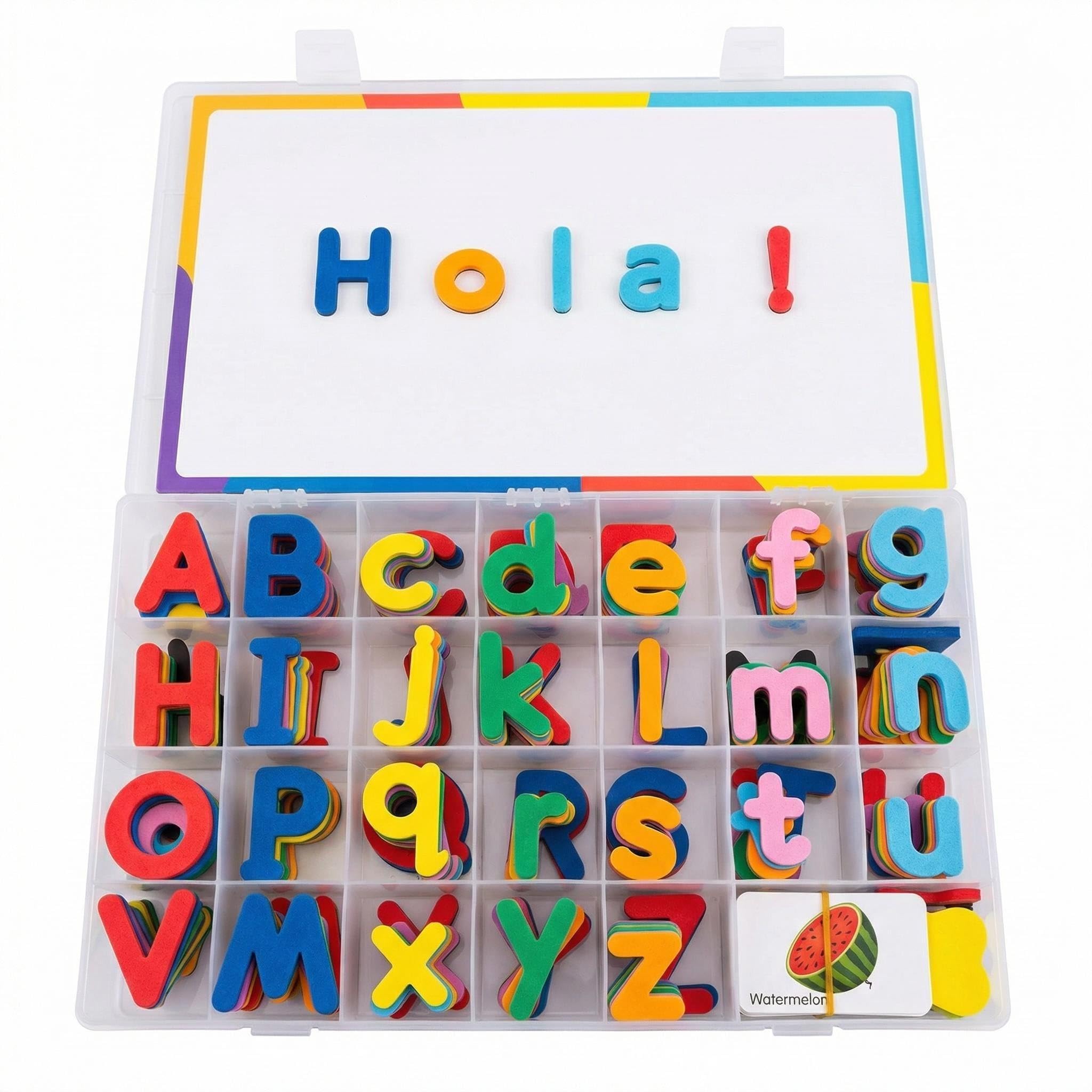 Letras magneticas niños 224 Piezas Letras ， Materiales de Aprendizaje del Alfabeto Español, Abecedario Magnético de Espuma, Juguete Educativo, Letras de Colores para Formar Palabras y Aprender a Leer