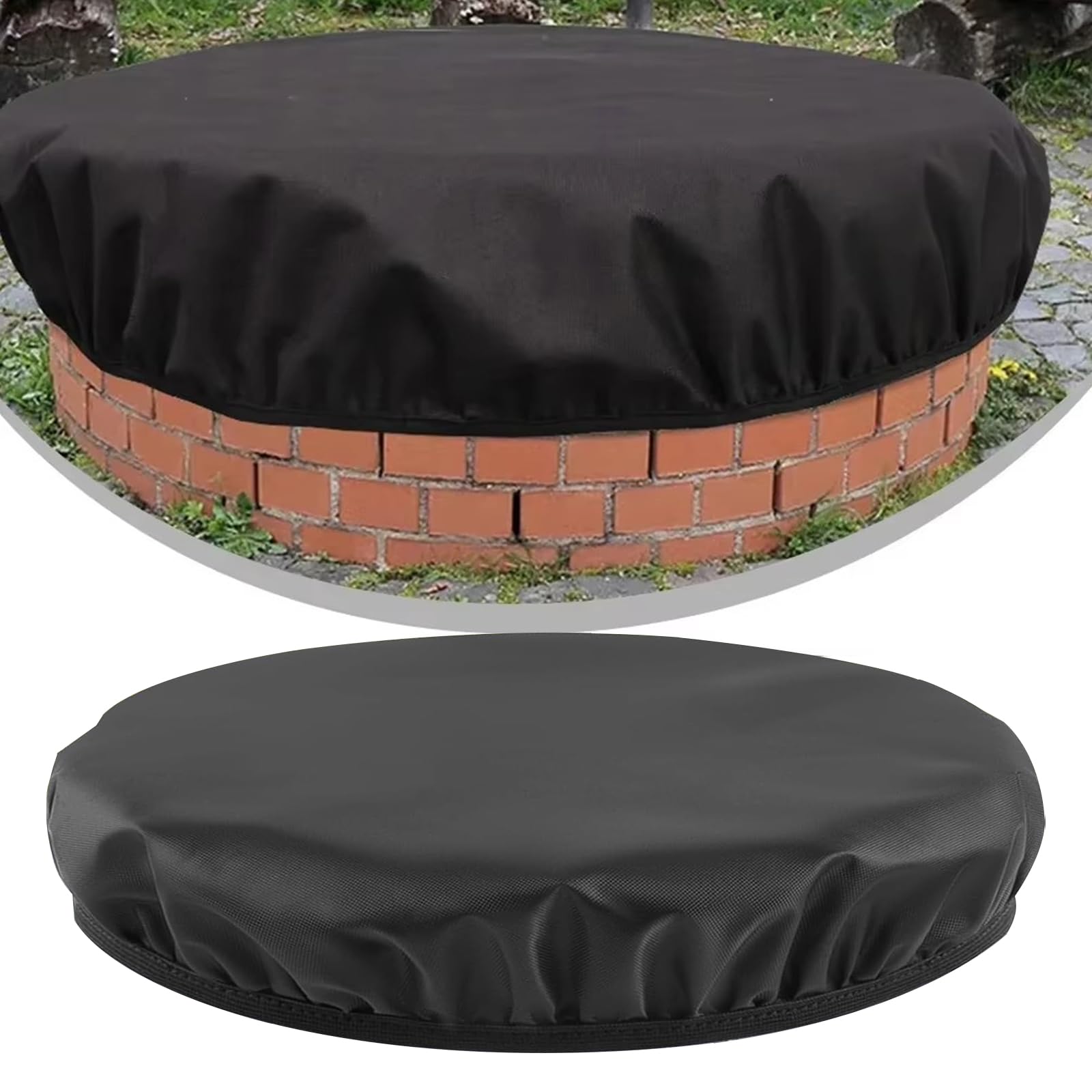 Custodia protettiva per braciere, copertura per focolare 600D, rivestimento Oxford Cloth in poliuretano, resistente e impermeabile, per braciere rotonde integrate (142,24 x 10,16 cm)