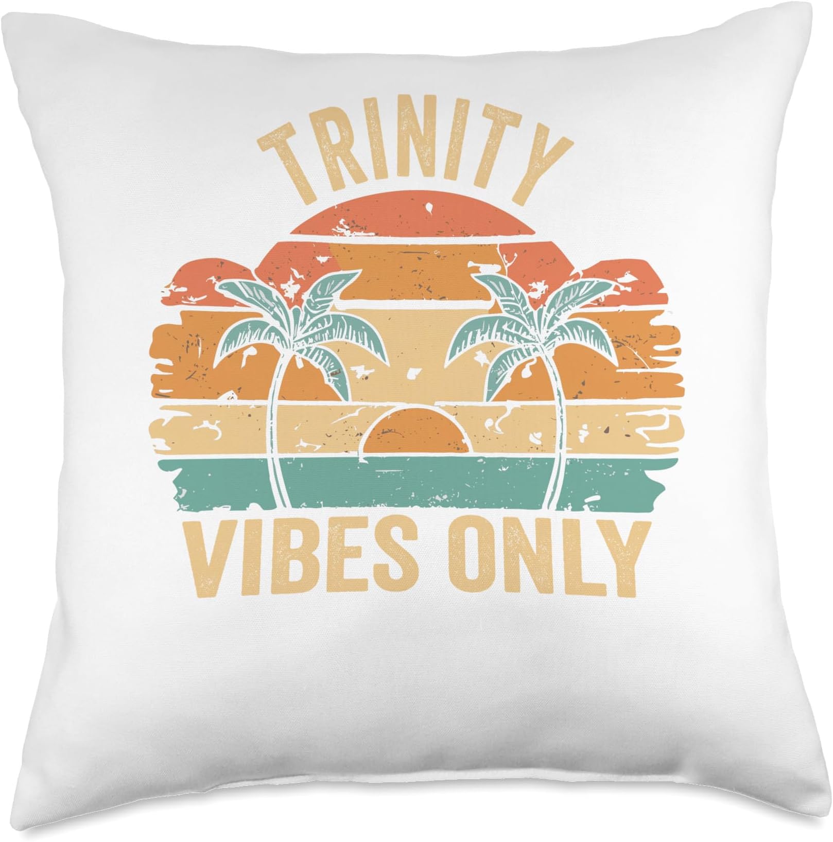 TRINITY Vibes Only Cute Retro Girls TRINITY Name Throw Pillow