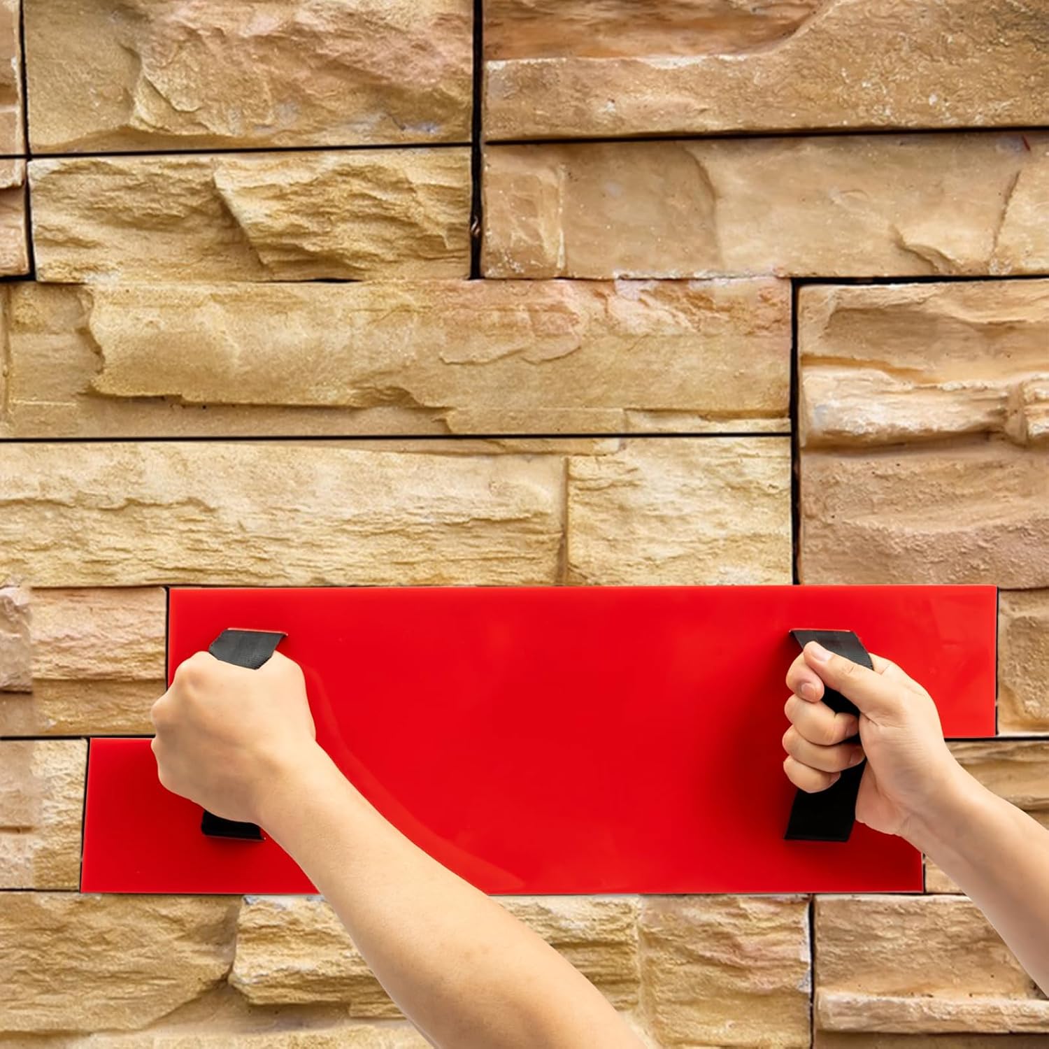Realistic Stone Texture Concrete Mold, Rectangular Concrete Texture Mat, Cement Texture Wall Mold, Polyurethane Tile Concrete Texture Mat for DIY Path, Sidewalk, Wall (Retro Brick Texture)