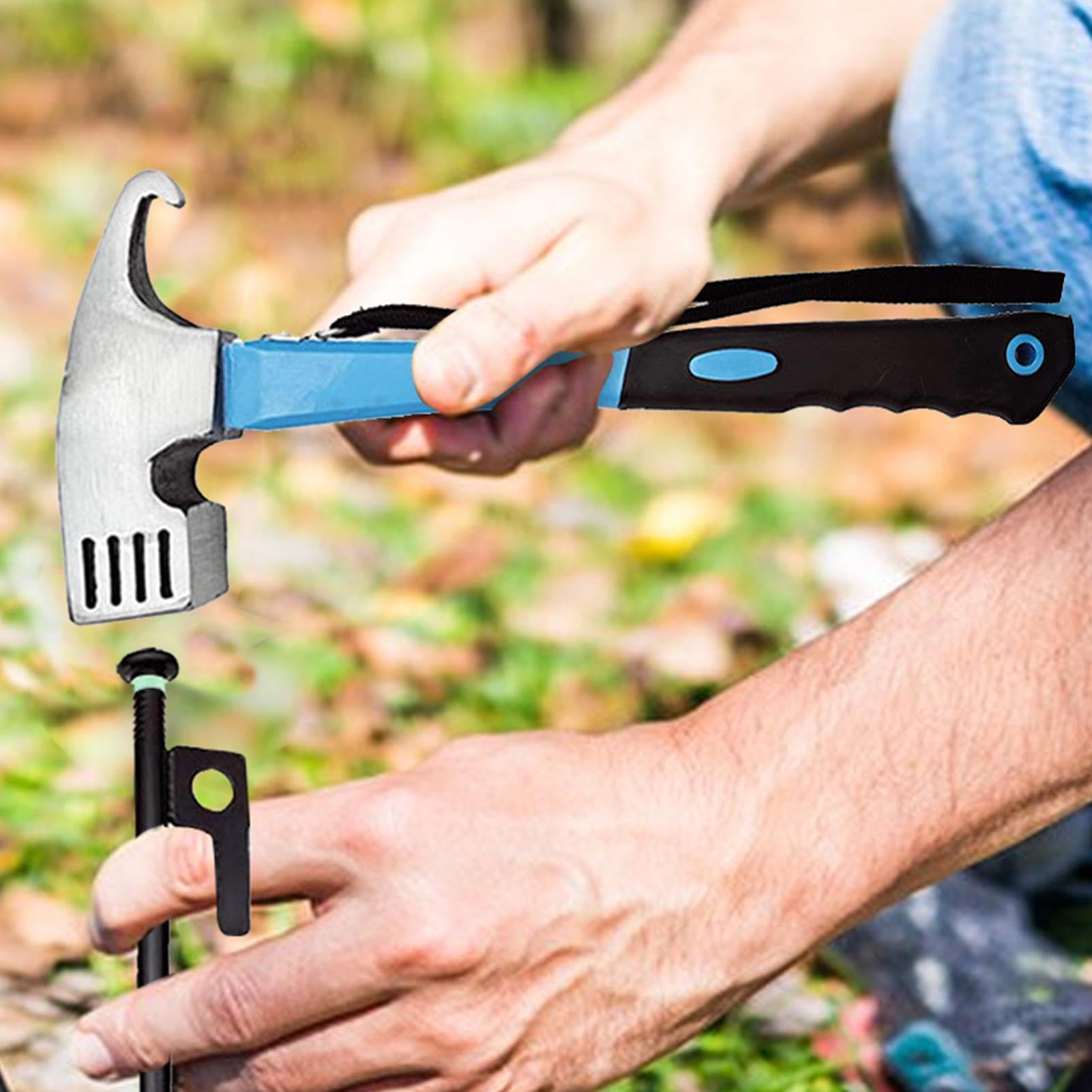 Campingzelt-Nägel, winddicht, Bodenanker und Hammer, 30 cm, Heringe zur sicheren Sicherung von Campingausrüstung, Wandern, Rucksackreisen, Picknick, Angelzubehör
