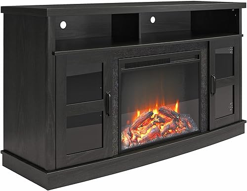Miniatura 8 de Ameriwood Home Barrow Creek - Soporte de TV con chimenea para televisores de hasta 60 pulgadas, calentador eléctrico reemplazable, control remoto,