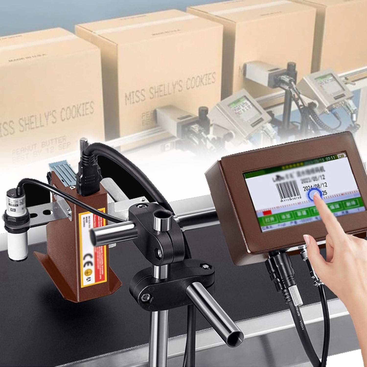 Oiyeknrd 12.7 mm/25.4 mm Automatic Inkjet Coding Machine,Continuous Coding and Marking Machine,Multilingual Inkjet Printer,Online Inkjet Coder 25.4mm