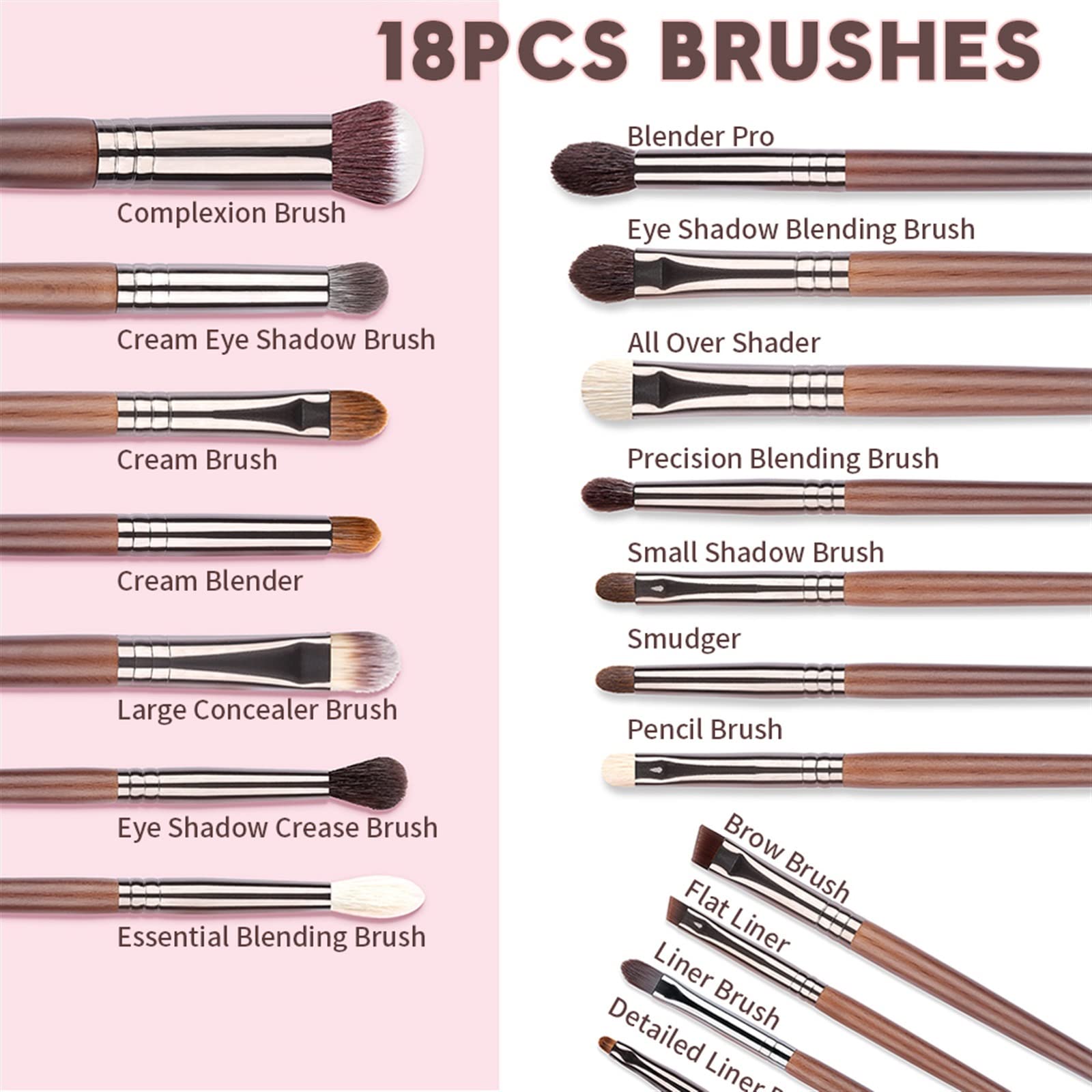 Pennelli per Il Trucco Set di pennelli per Il Trucco Beauty Puff Spugna Uovo Cipria Kabuki Blush Correttore Ombretto Kit di pennelli per Il Trucco