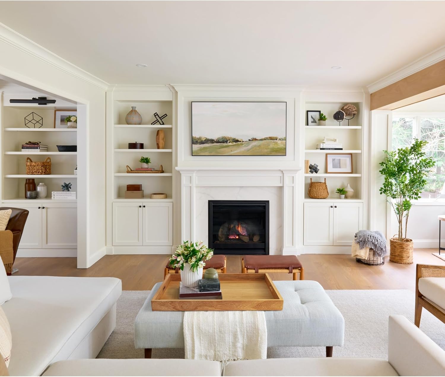 30 x 24 Inches Extra Large Rectangle Teak Wood Ottoman Tray with Handles, Serve Tea, Coffee Classic 2.5 Feet Wooden Decorative Serving Tray - Image 7