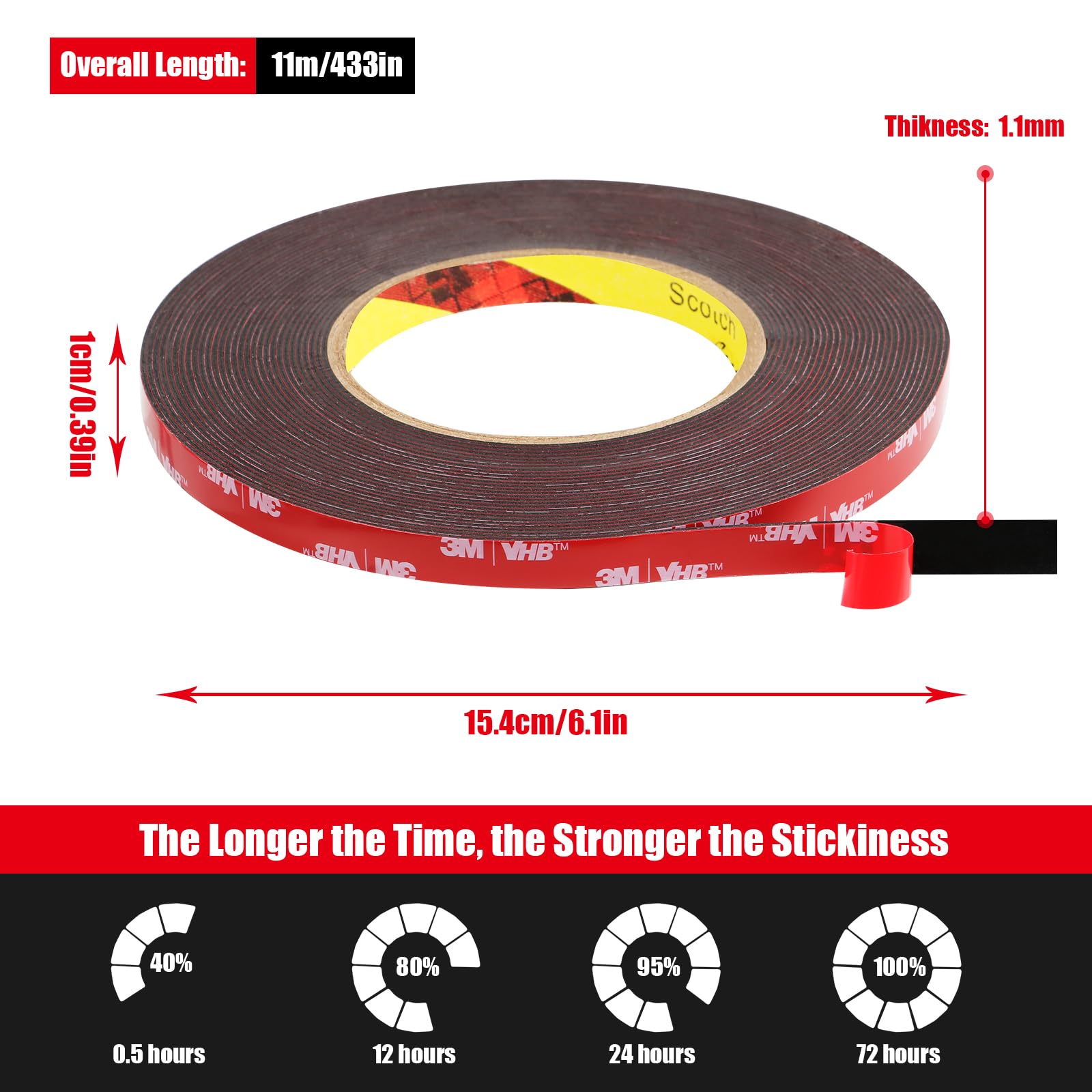 Heavy Duty Mounting Tape - 36.5ft Waterproof -6 Heavy Duty Mounting Tape - 36.5ft Waterproof -6