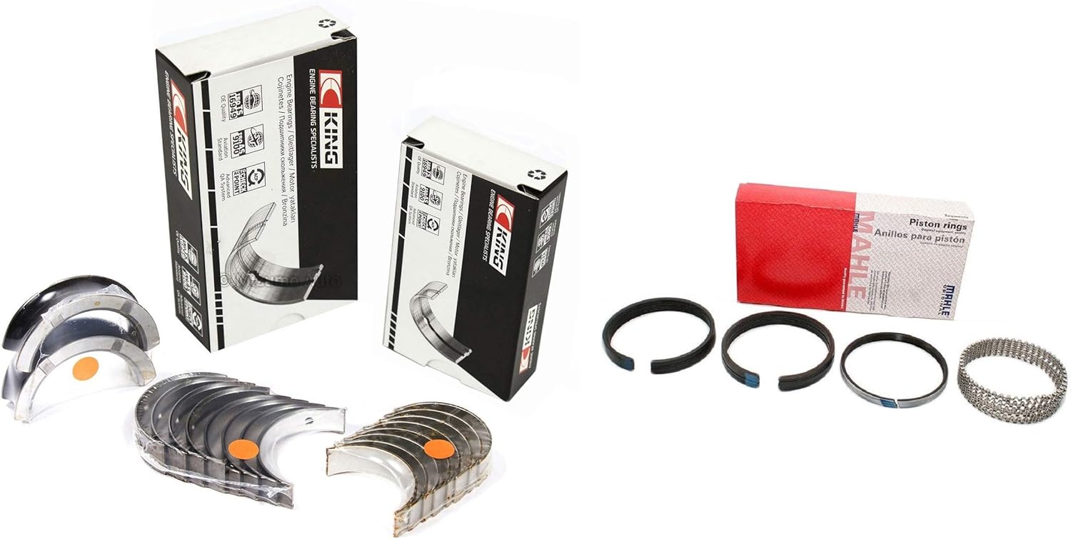 Engine Rering Kit compatible with Ford 289 302 1963-74 Moly rings Bearings & Gaskets