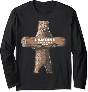 Lamoine State Park Maine ME Bear Vacation Souvenir Long Sleeve T-Shirt