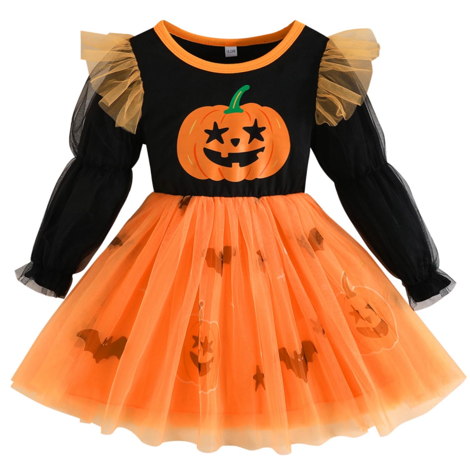 Yaopelky Girls Halloween Pumpkin Tutu Dress