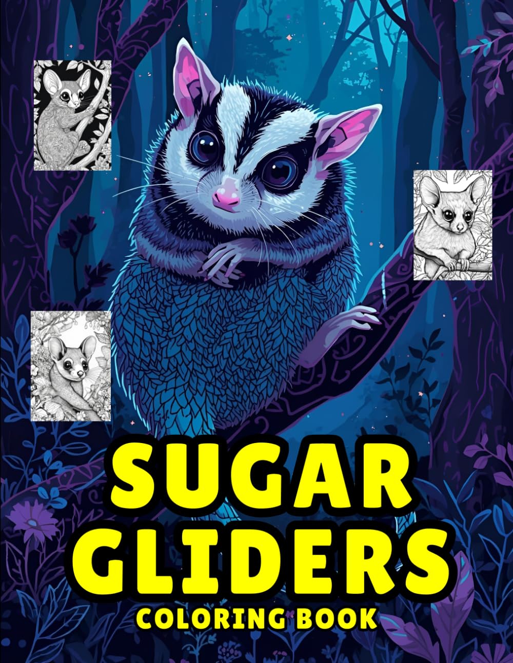 Sugar Gliders Coloring Book: Relaxing Australian Wildlife Coloring for Adults and Kids
