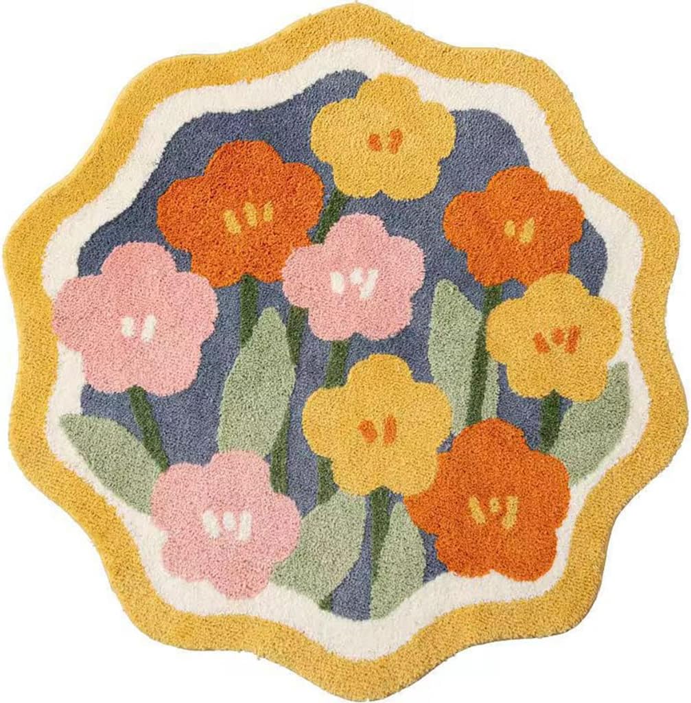 Maksut Original Luxury Chenille Cute Bathroom Rug Mat Cartoon Flower Shape,Extra Soft and Absorbent Shaggy Rugs, Machine Wash Dry,Plush Carpet Mats for Tub and Bath Room and Kids' Childrens' Room